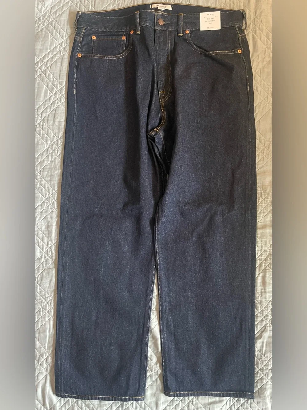 Madewell The 1991 Loose Straight Jean in Rinse Wash-Rigid Size 35 $148 NY888